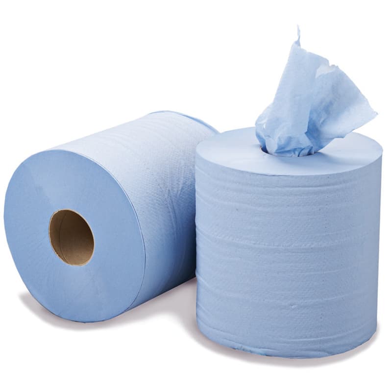 Pack of 6 Clena Centre Feed Roll 2 Ply Blue