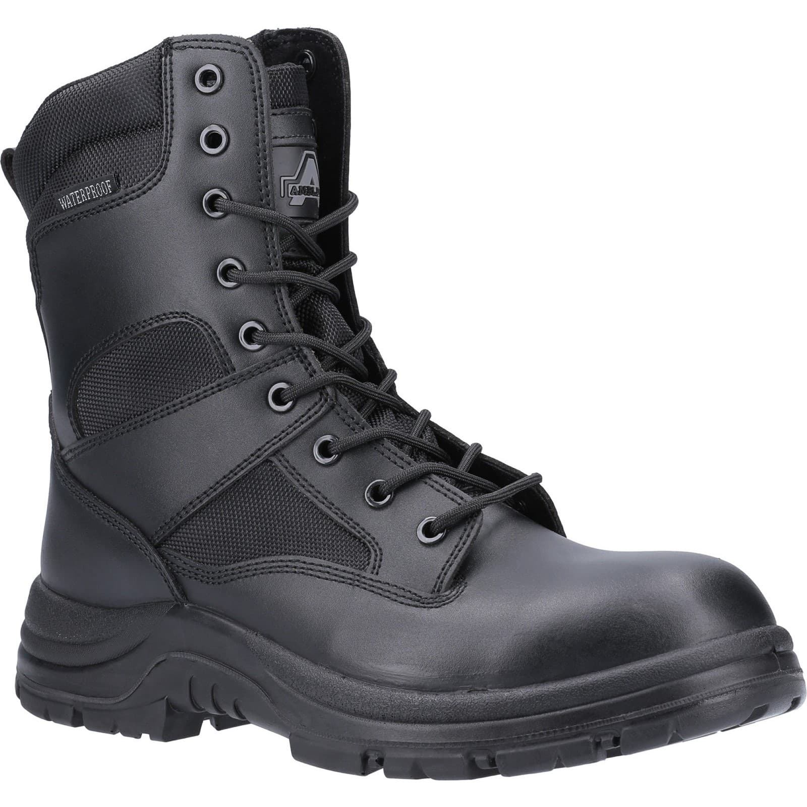 Amblers Safety Amblers Safety Combat Hi-Leg Waterproof Metal Free Boot - Black in Black