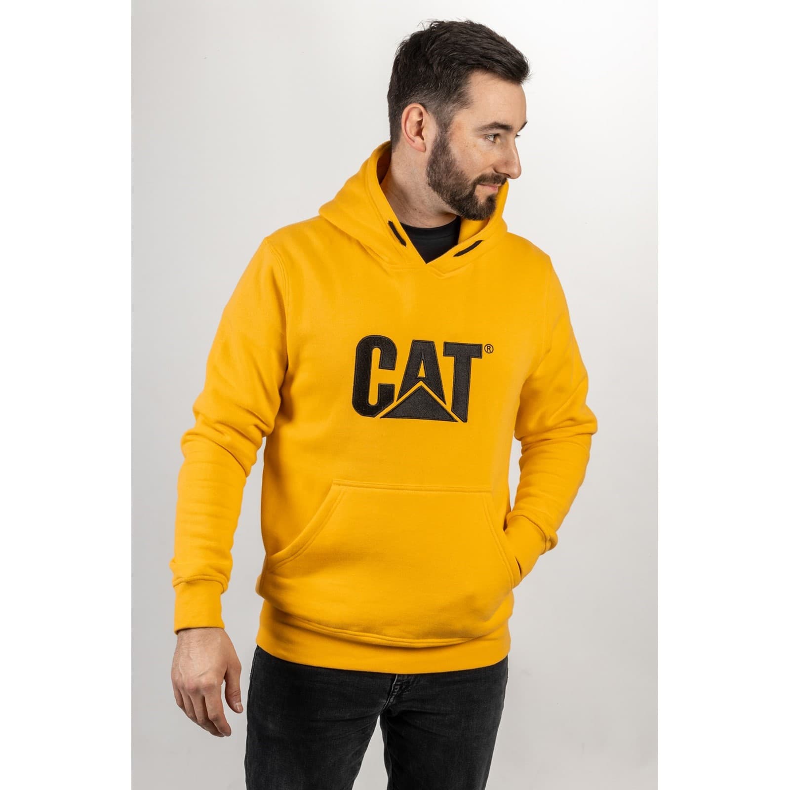 Caterpillar Caterpillar Trademark Hooded Sweatshirt - Yellow/Black in Yellow/Black