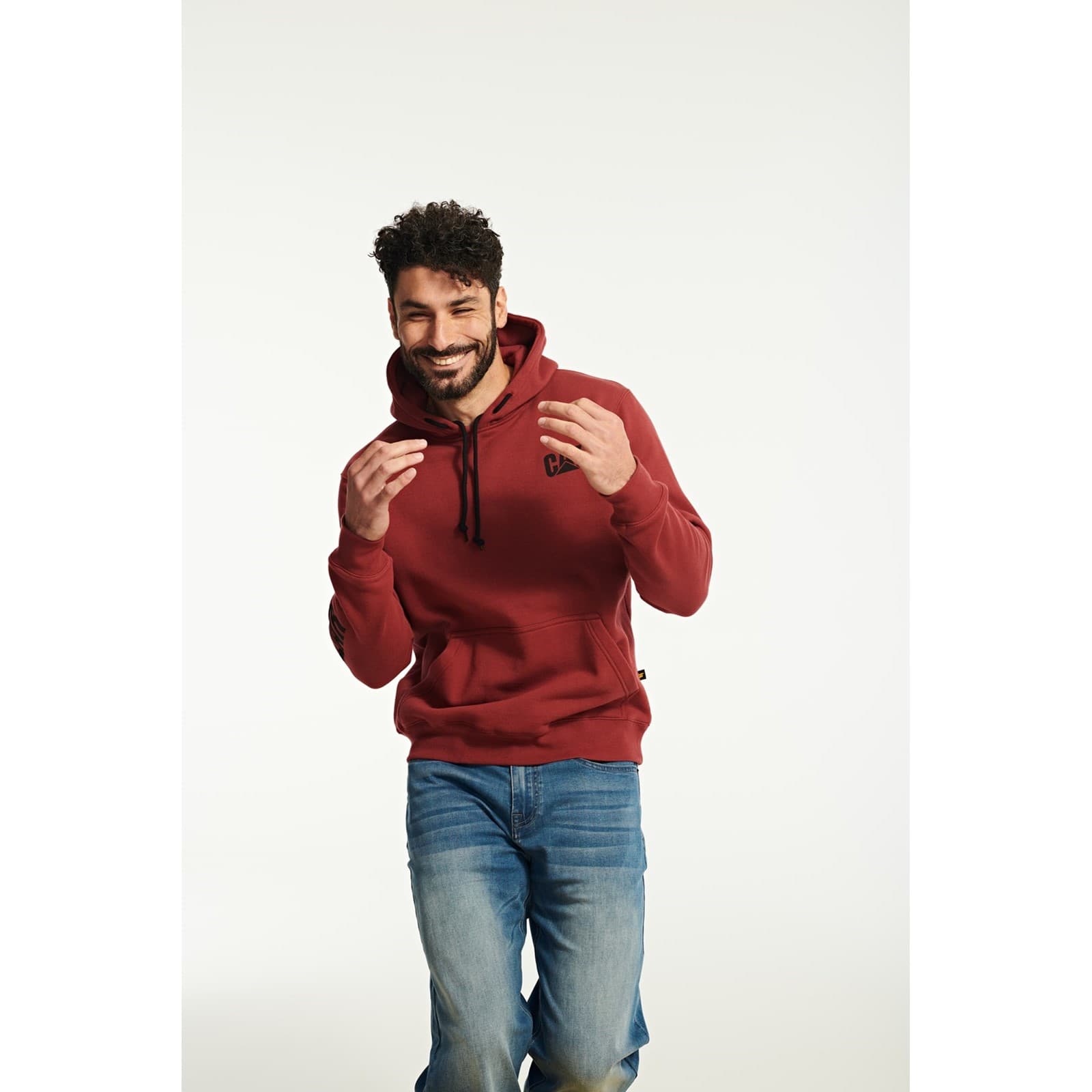 Caterpillar Caterpillar Trademark Banner Hooded Sweatshirt - Brick in Brick
