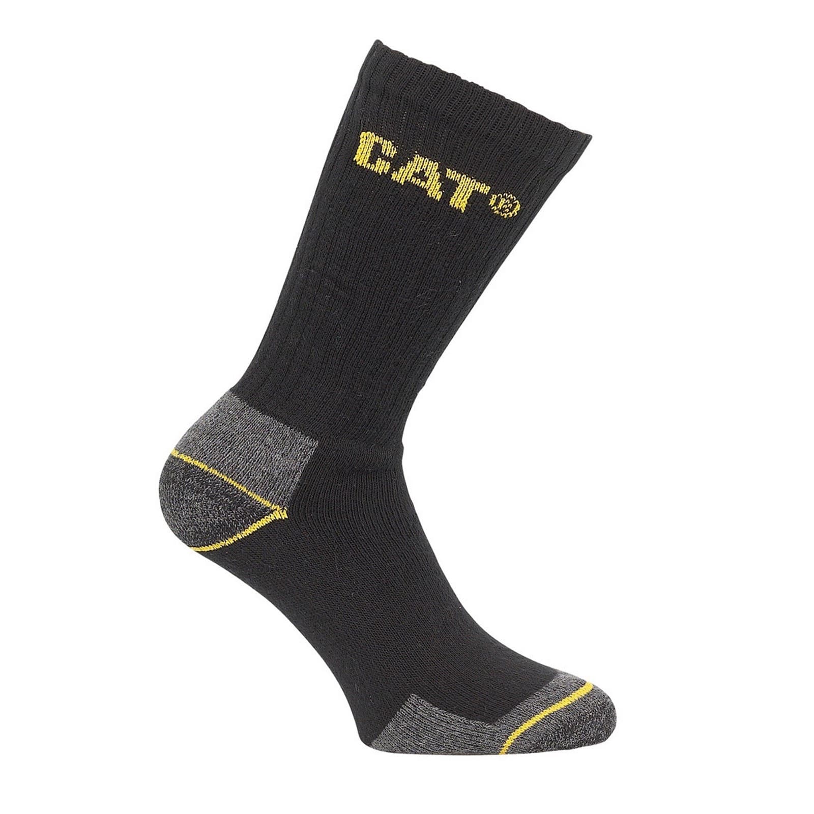 Caterpillar Caterpillar Crew Work Sock 3 Pair Pack - Black 6x11 in Black 6x11