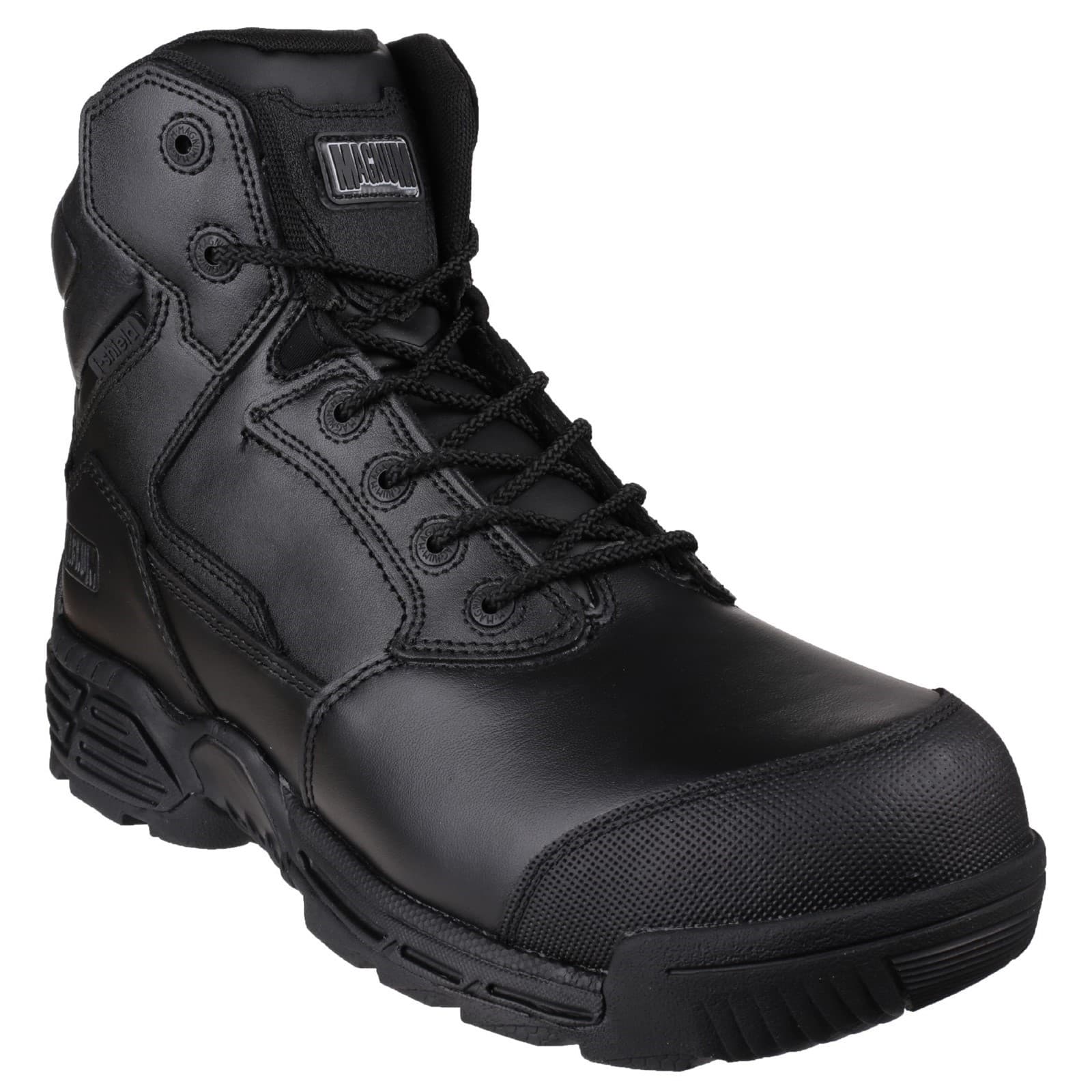 Magnum Magnum Stealth Force 6.0 Side-Zip CT CP Uniform Safety Boot - Black in Black