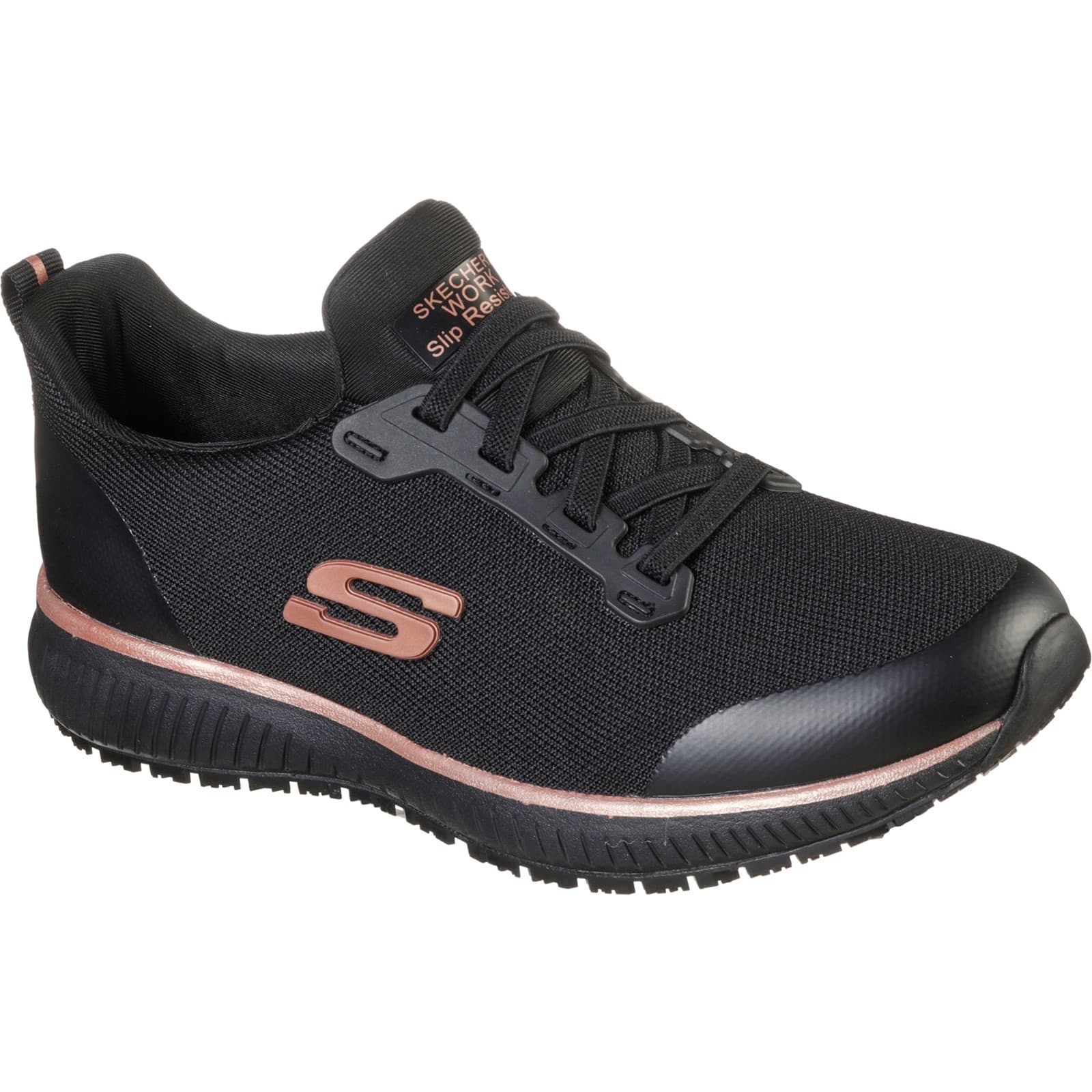 Skechers Workwear Skechers Workwear Squad SR Occupational Shoe - Black/Rose Gold in Black/Rose Gold