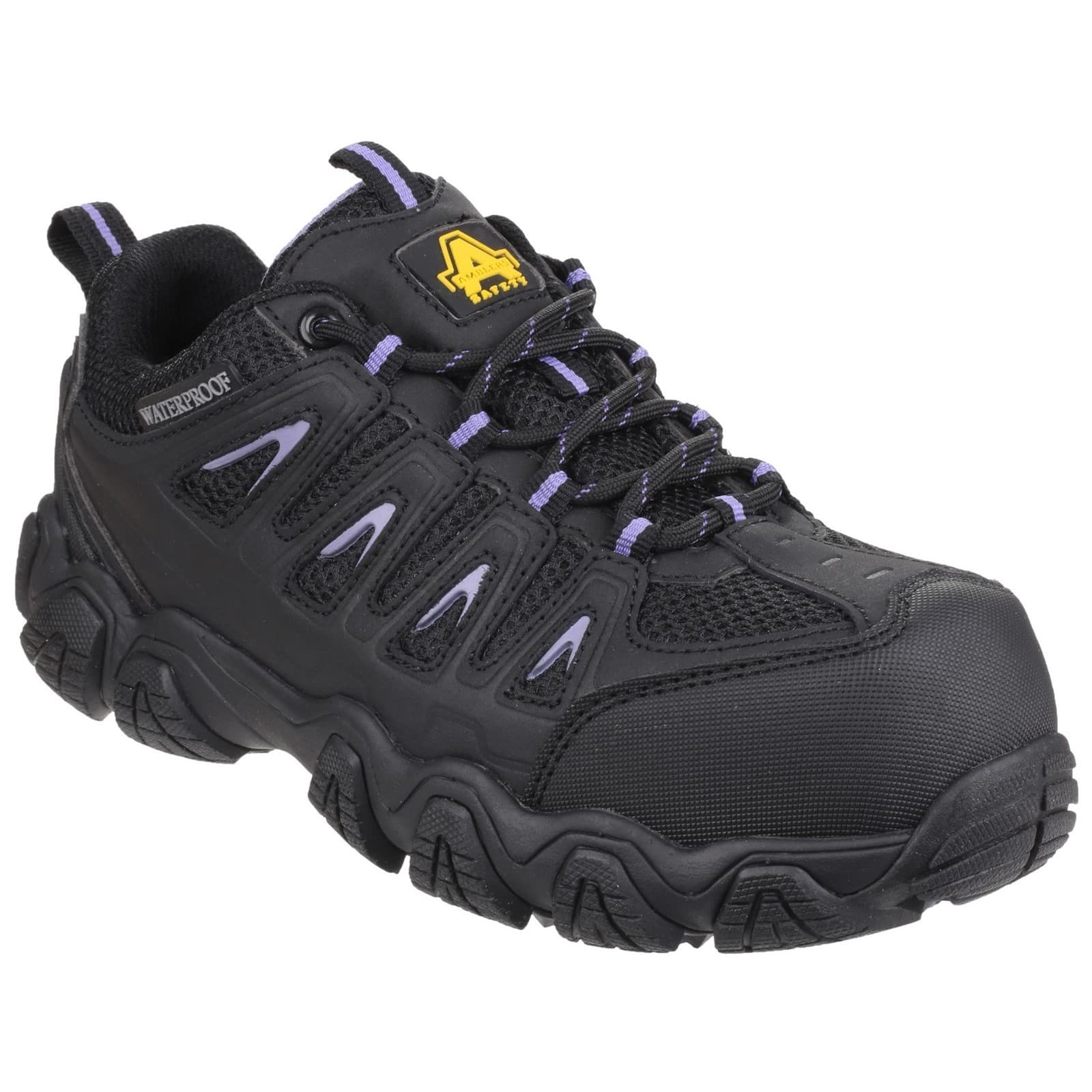 Amblers Safety Amblers Safety AS708 Waterproof Non-Metal Ladies Safety Trainer - Black in Black