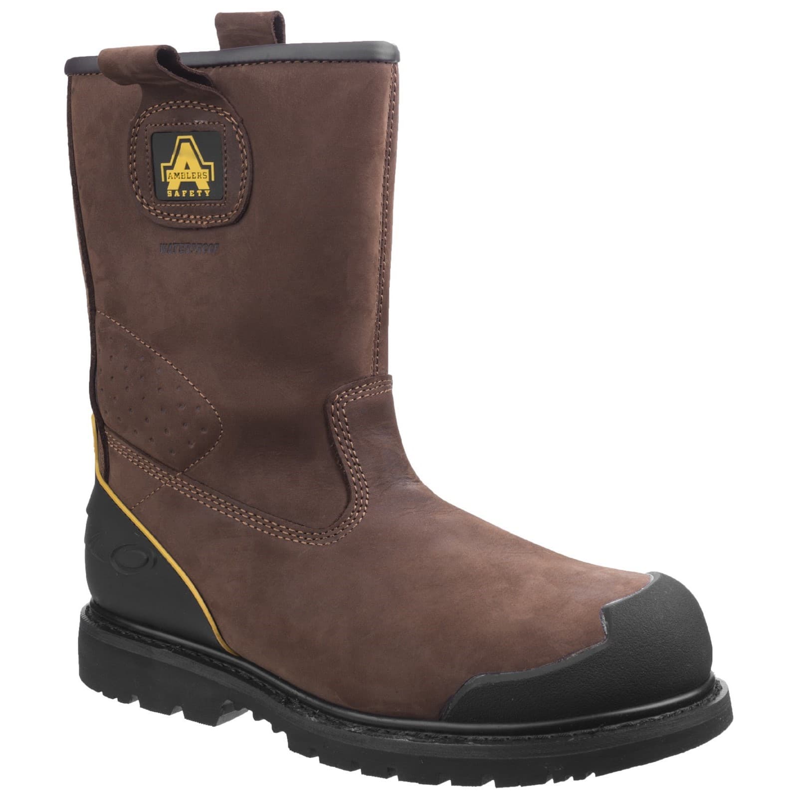 Amblers Safety Amblers Safety FS223 Goodyear Welted Waterproof Pull on Industrial Safety Boot - Brown in Brown