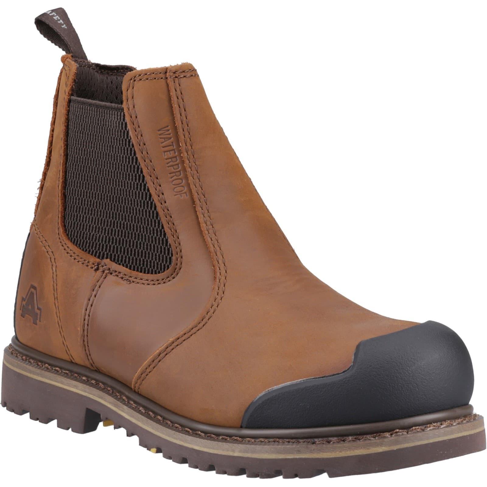 Amblers Safety Amblers Safety FS225 Goodyear Welted Waterproof Pull On Chelsea Safety Boot - Brown in Brown