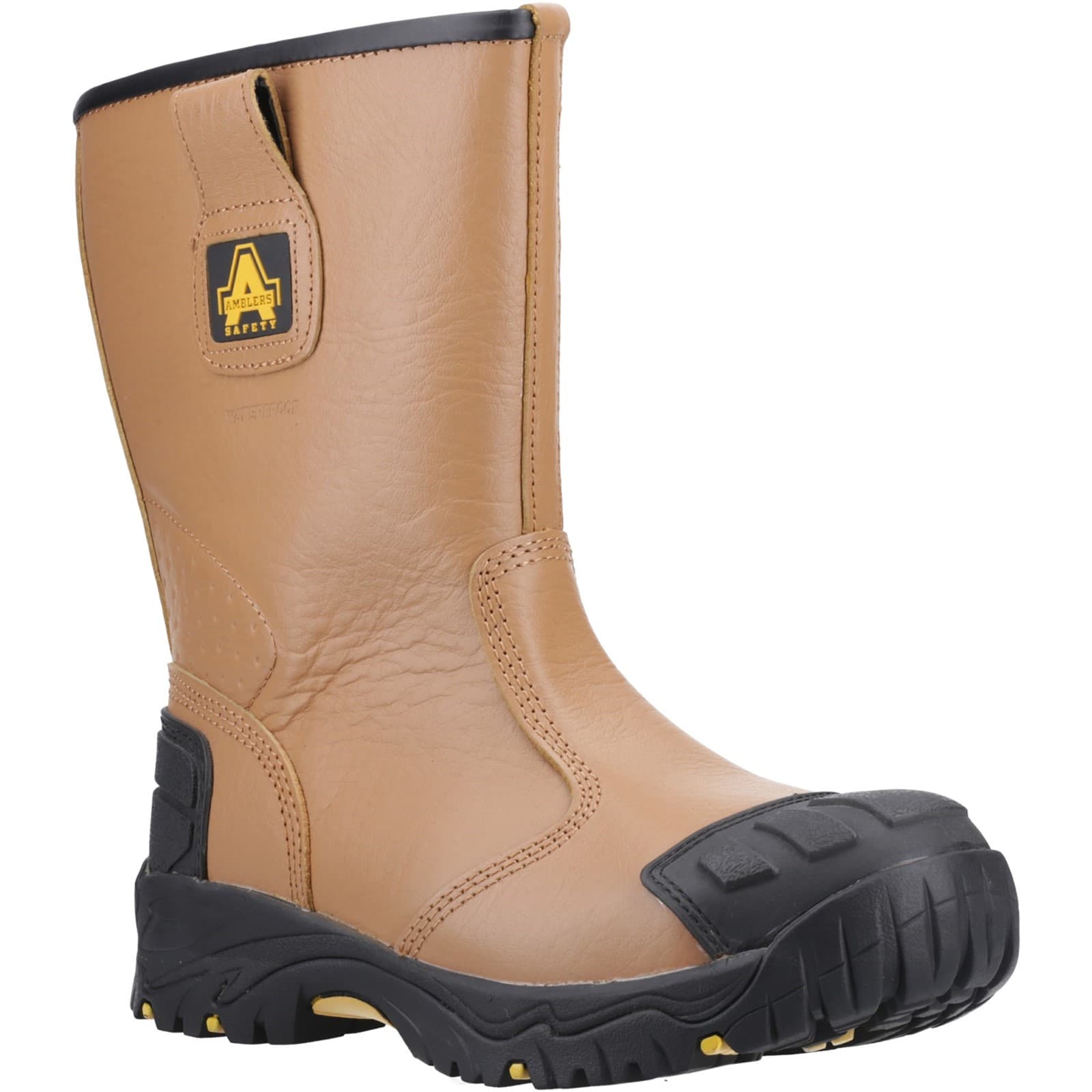 Amblers Safety Amblers Safety FS143 Waterproof pull on Safety Rigger Boot - Tan in Tan