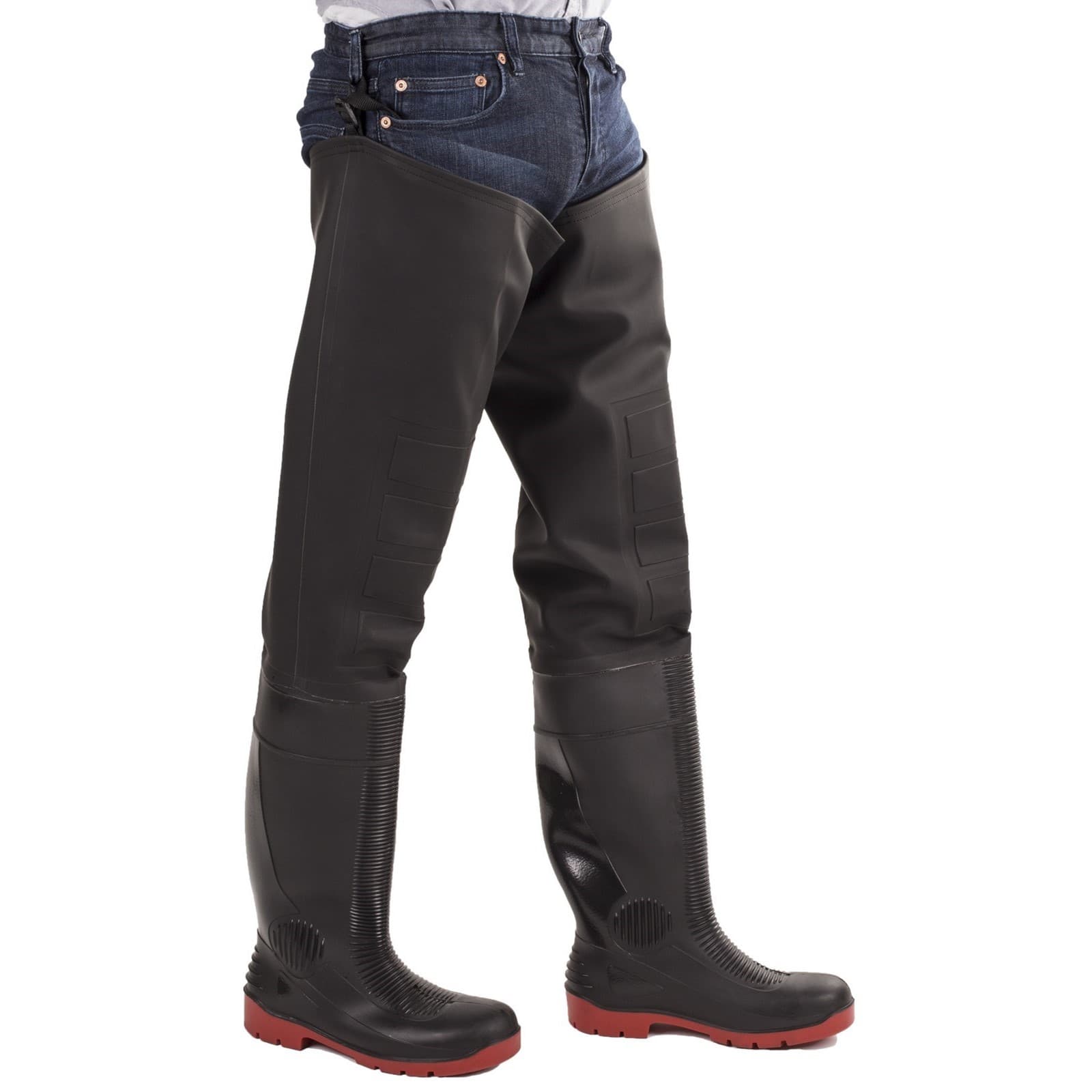 Amblers Safety Rhone Thigh Safety Wader - Black/Red
