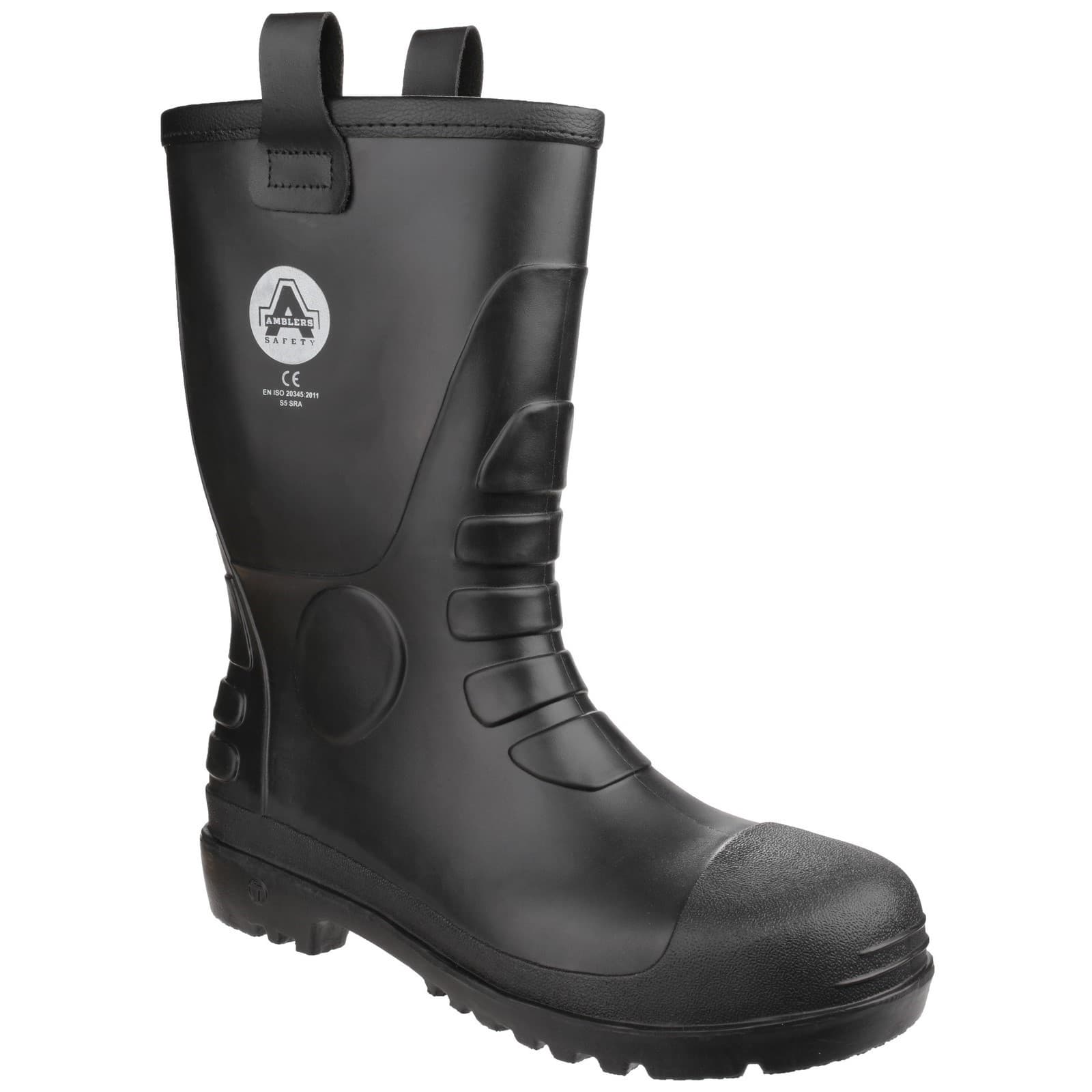 Amblers Safety Amblers Safety FS90 Waterproof PVC Pull on Safety Rigger Boot - Black in Black