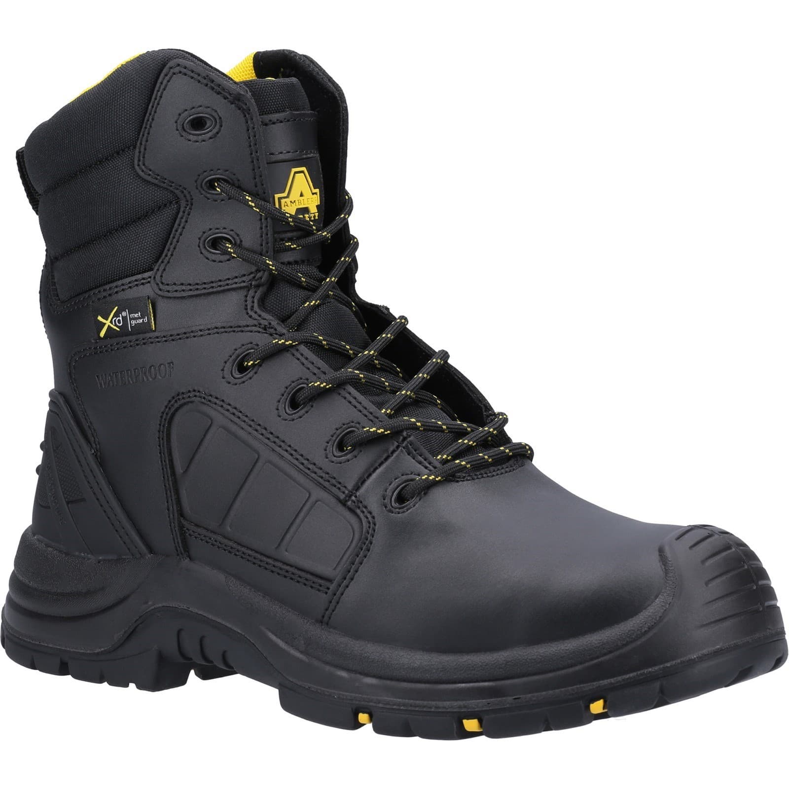 Amblers Safety Amblers Safety AS350C Berwyn Hi-Leg Waterproof Metal Free Metatarsal Safety Boot - Black in Black