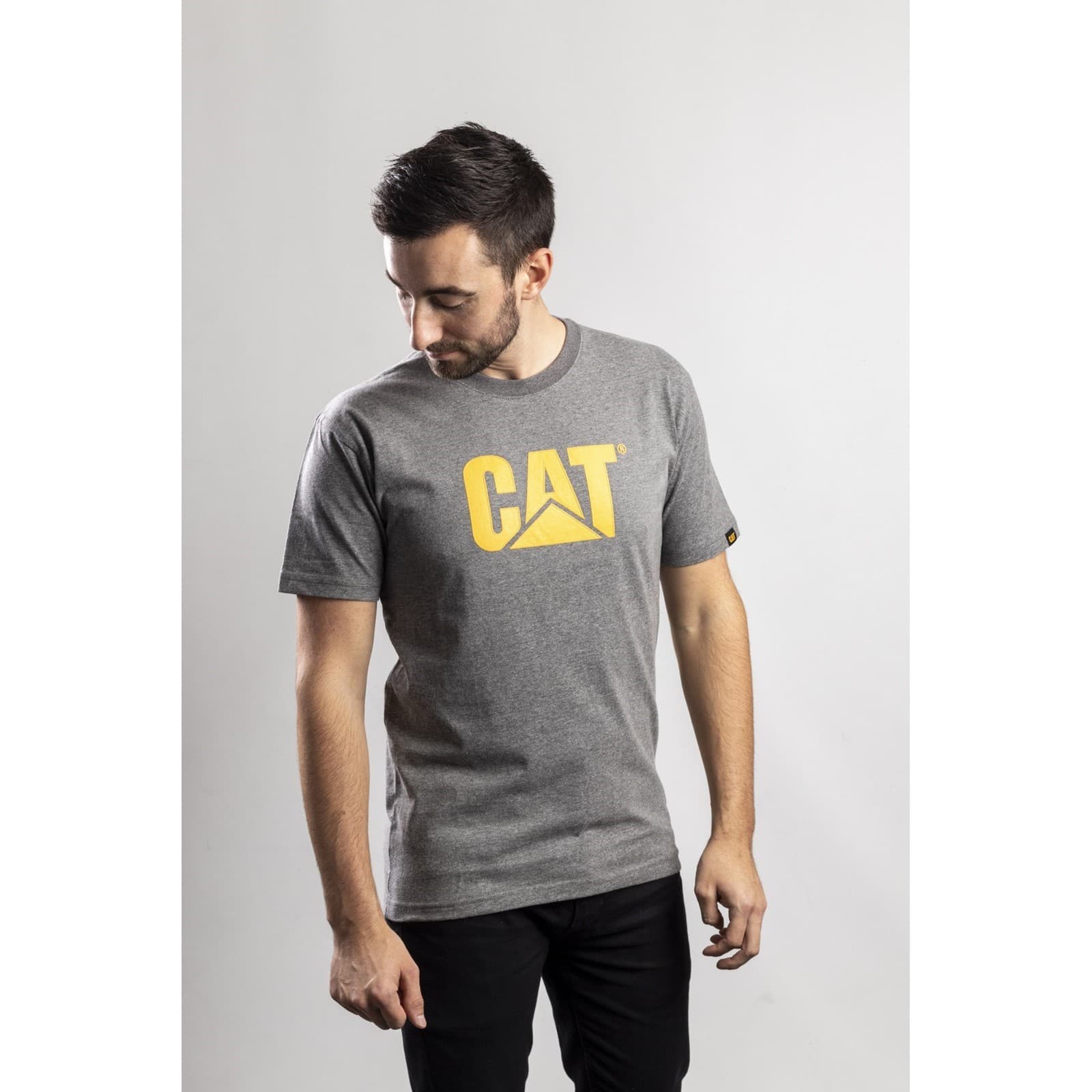 Caterpillar Caterpillar Trademark Logo T-Shirt - Dark Heather Grey in Dark Heather Grey
