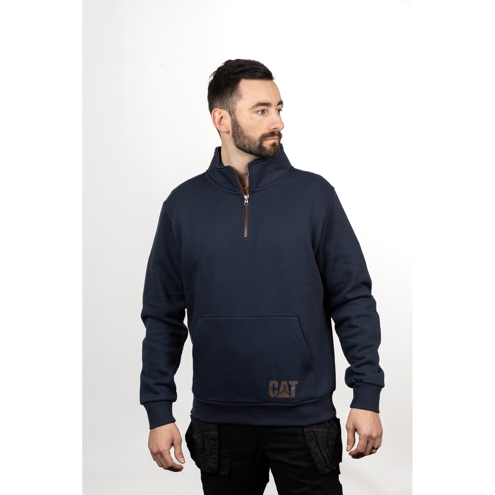 Caterpillar Caterpillar AG 1/4 Zip Pull Over Jumper - Eclipse in Eclipse