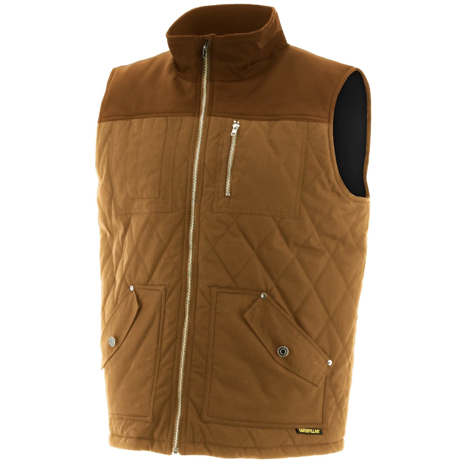 Caterpillar Caterpillar Waxed Cotton Vest - Bronze in Bronze