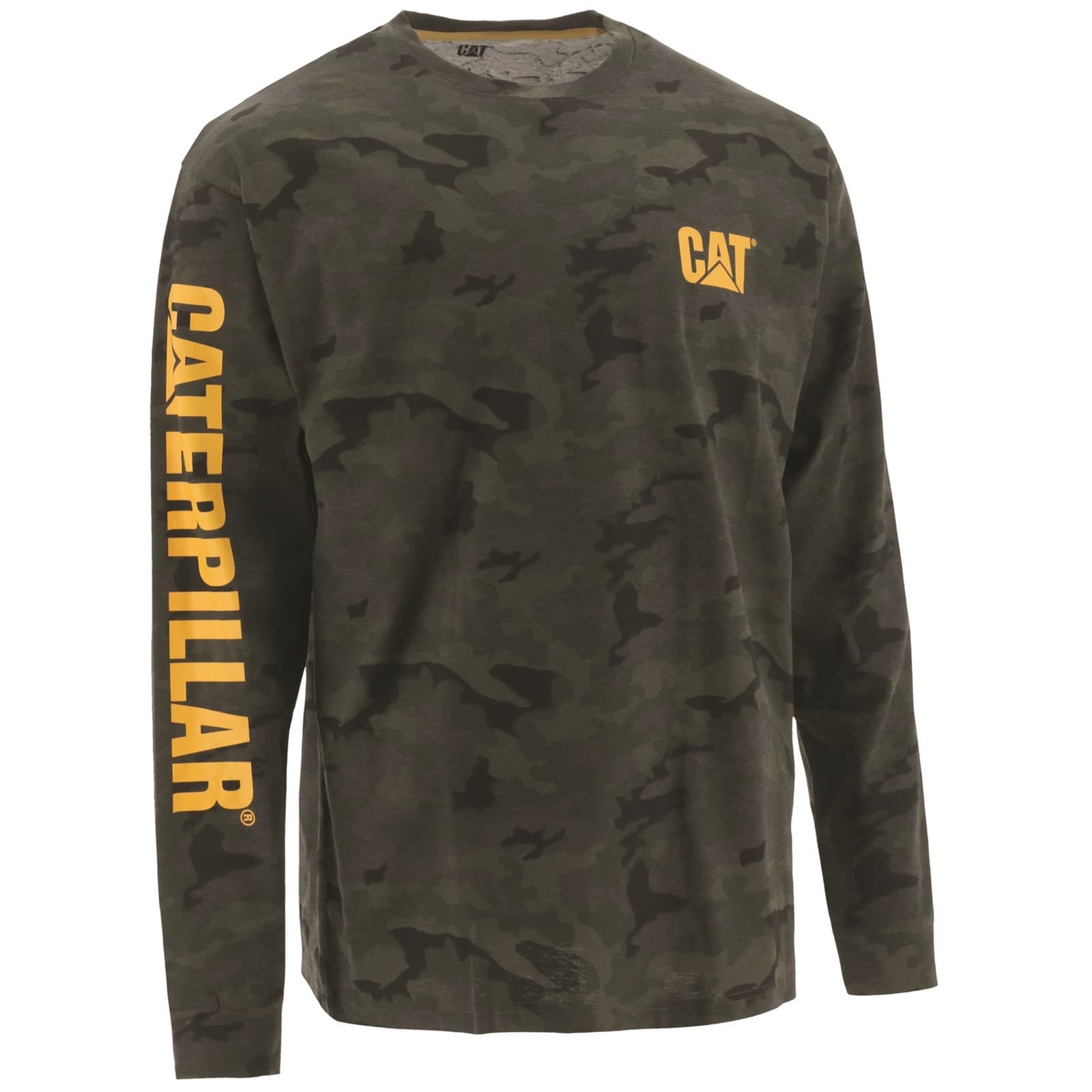 Caterpillar Caterpillar Trademark Banner Long Sleeve Tee - Night Camo in Night Camo