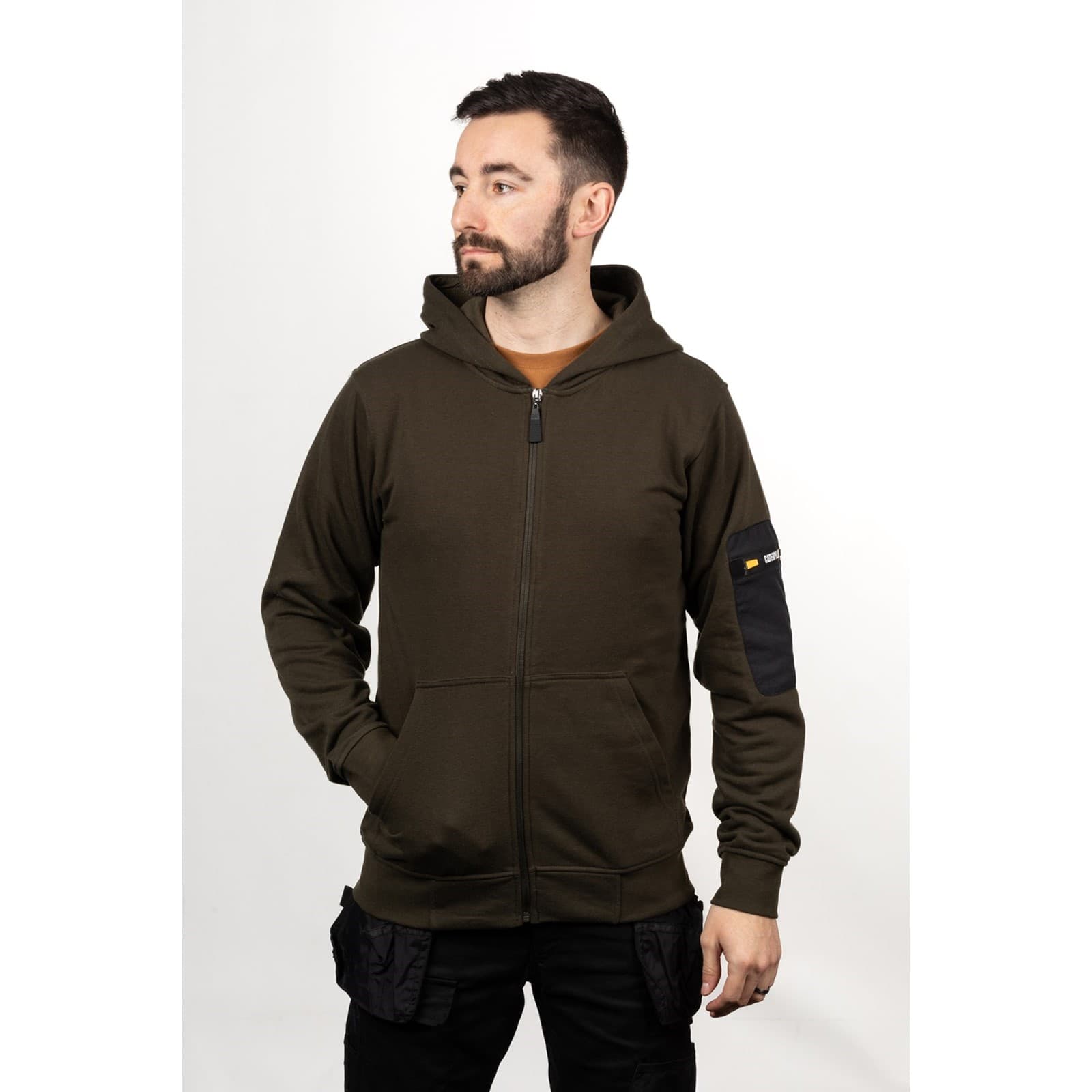 Caterpillar Caterpillar Loopback Full Zip Hoodie - Army Moss in Army Moss