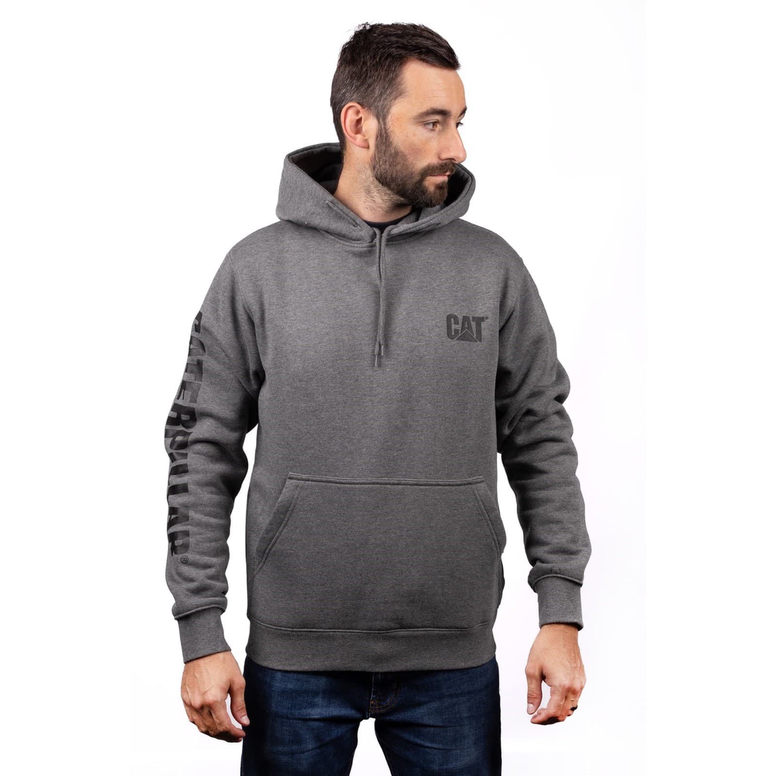 Caterpillar Caterpillar Trademark Banner Hooded Sweatshirt - Dark Grey in Dark Grey