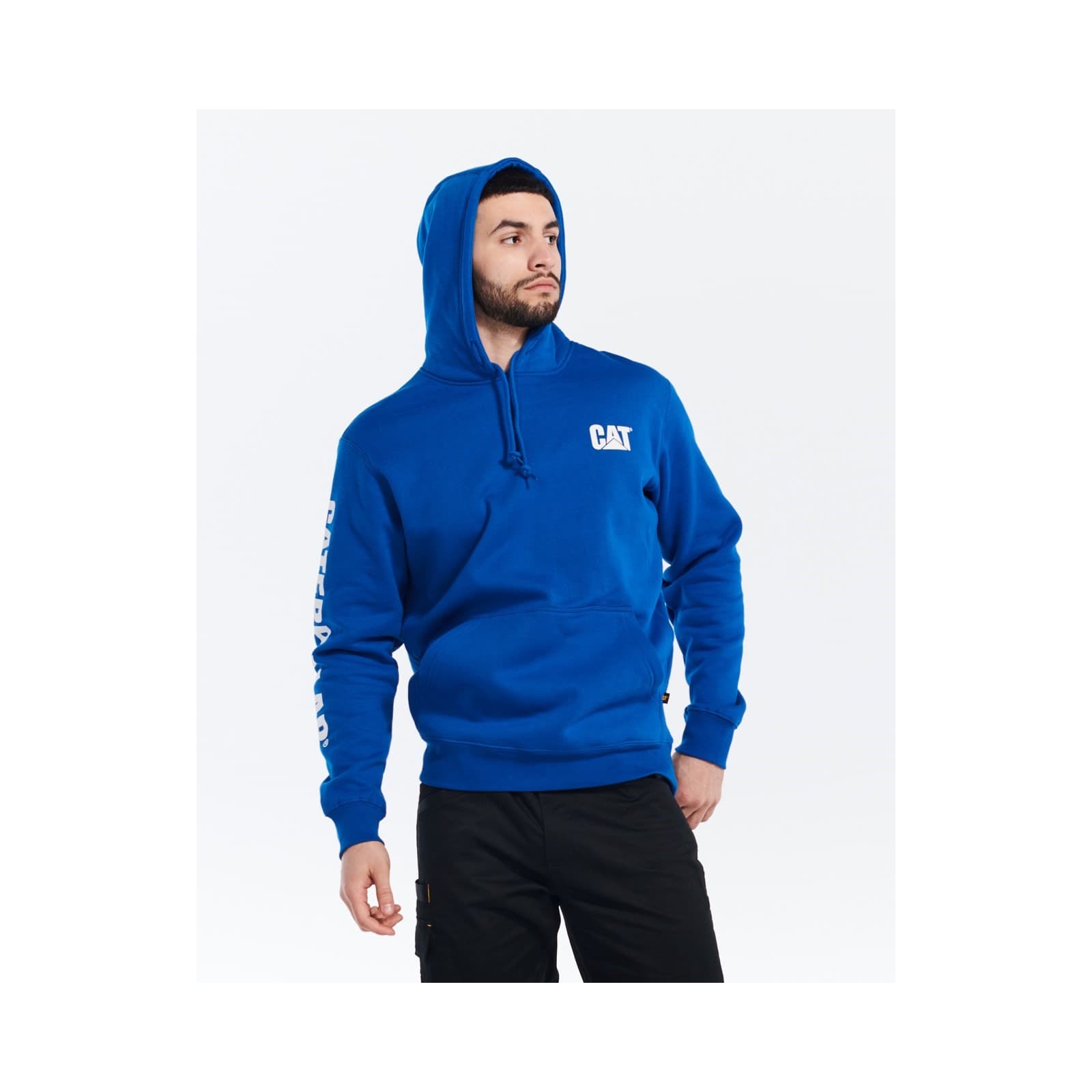 Caterpillar Caterpillar Trademark Banner Hooded Sweatshirt - Memphis Blue in Memphis Blue