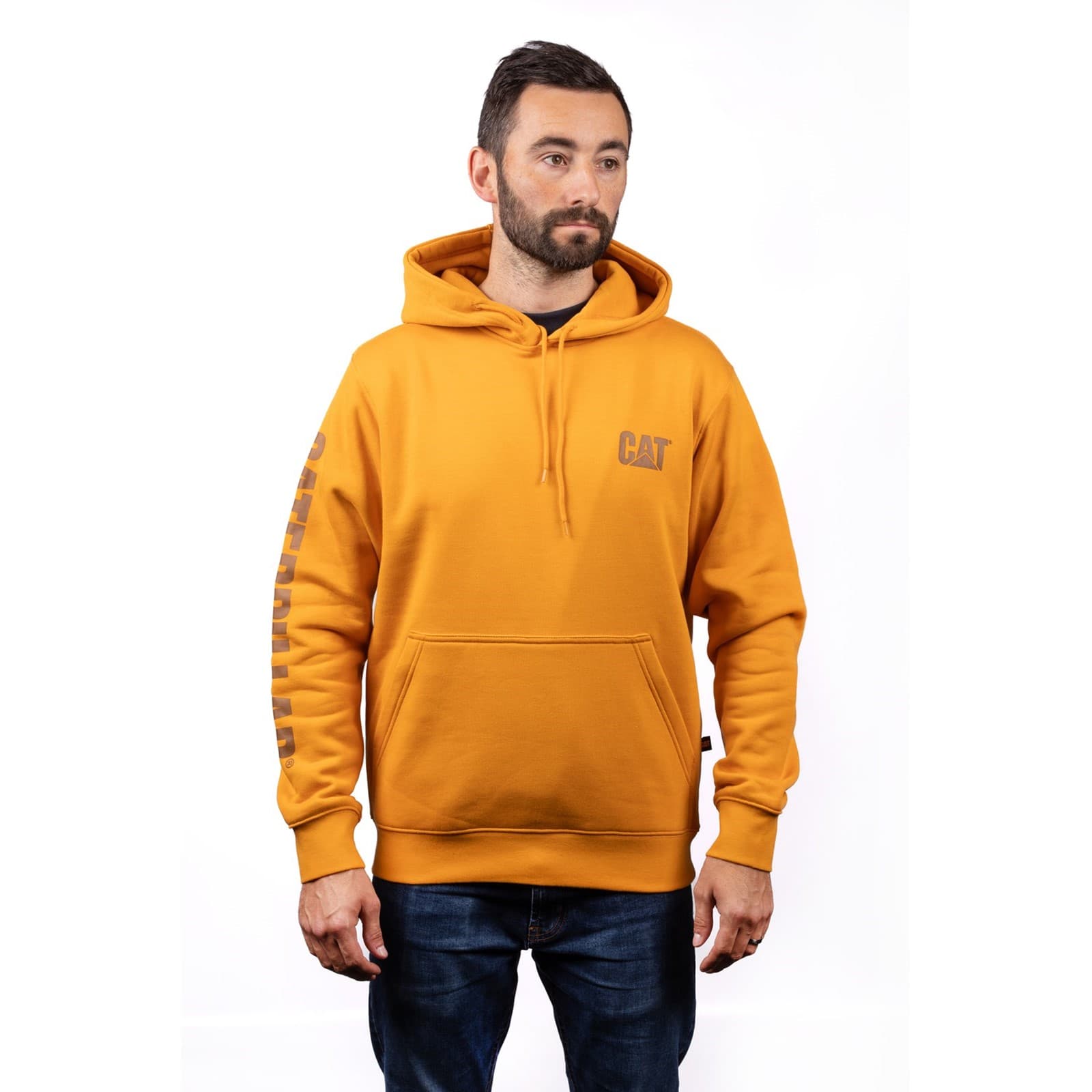 Caterpillar Caterpillar Trademark Banner Hooded Sweatshirt - Yellow in Yellow