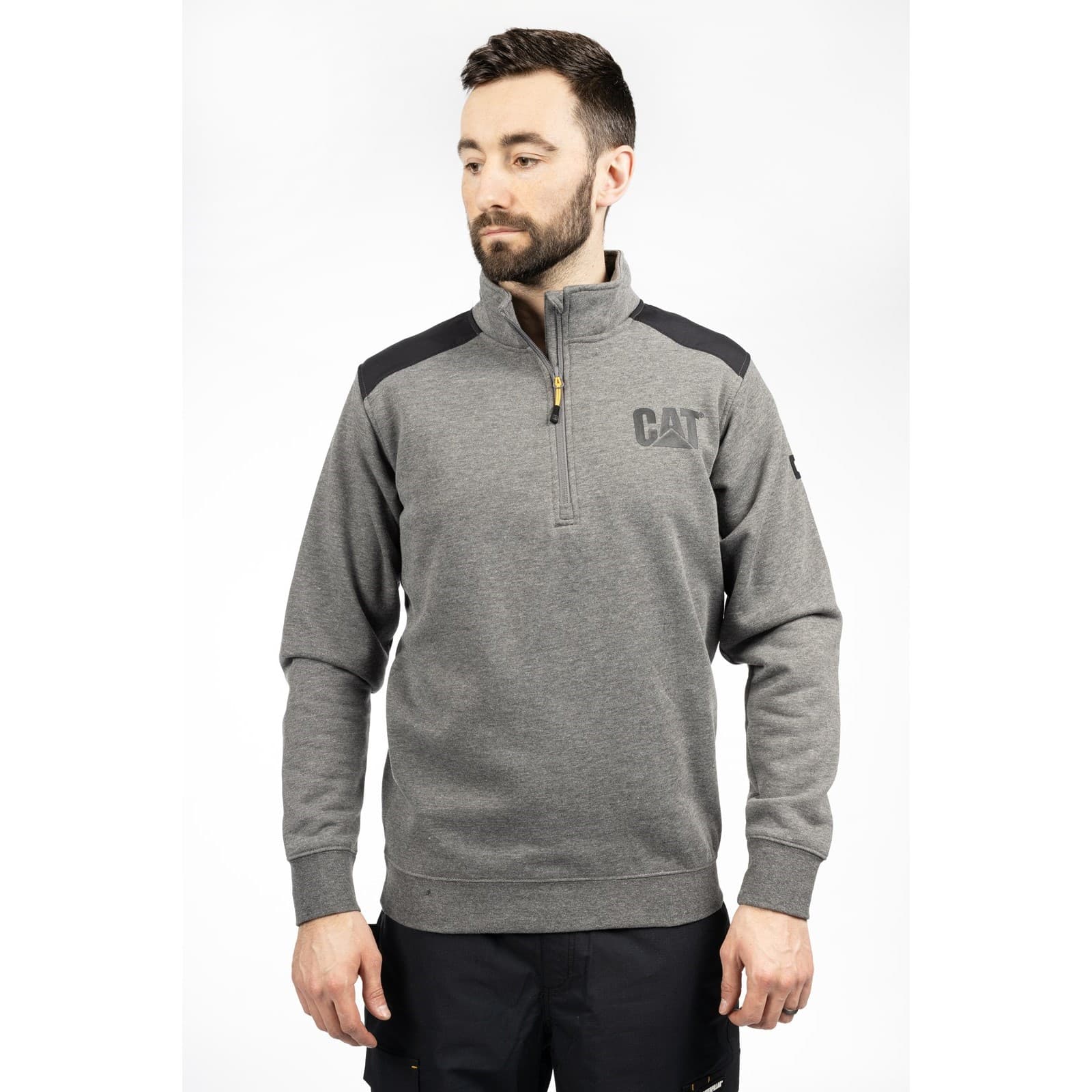 Caterpillar Caterpillar Essential 1/4 Zip Sweatshirt - Dark Heather Grey in Dark Heather Grey
