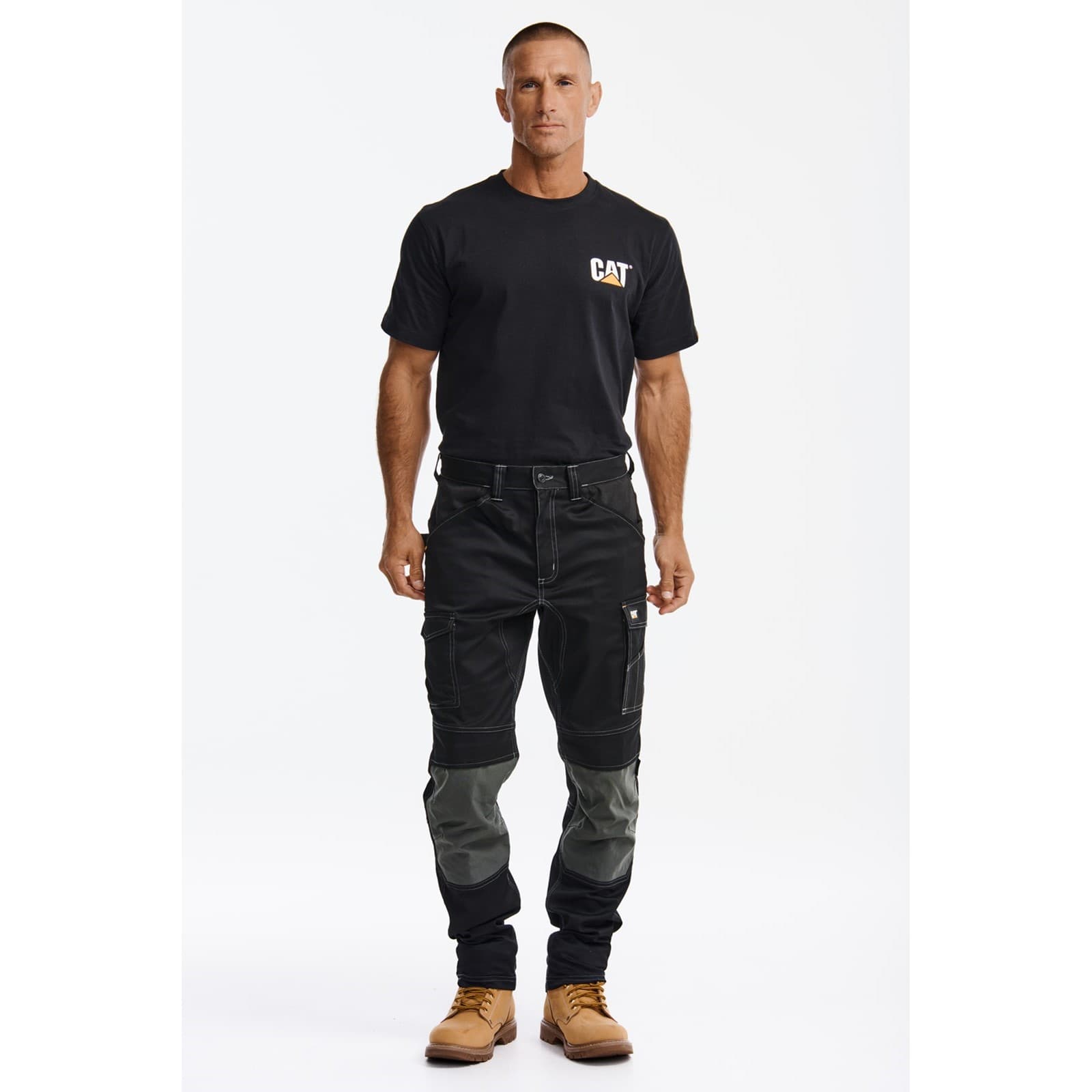 Caterpillar Caterpillar Essential Knee Pocket Stretch Holster Trouser - Black in Black