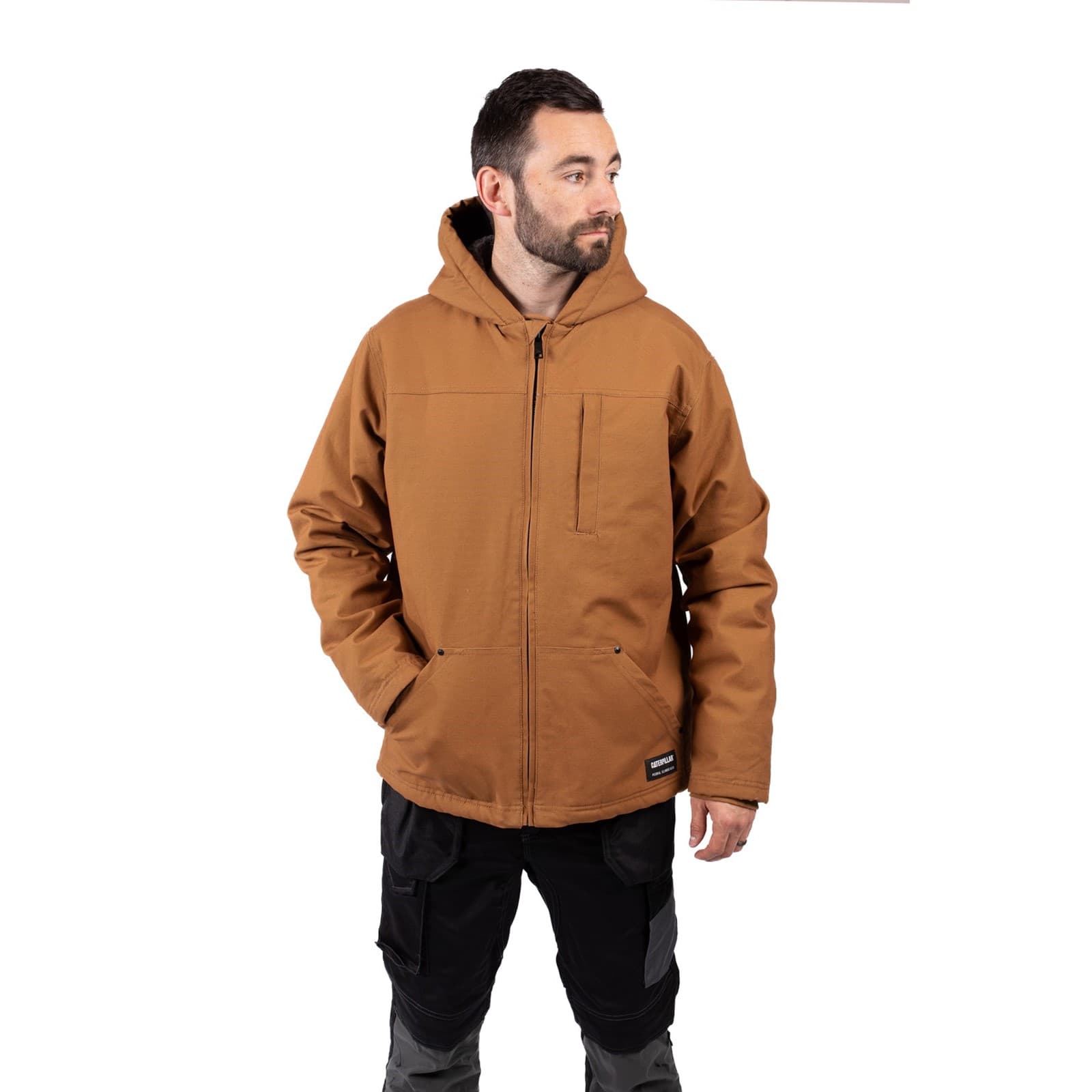 Caterpillar Caterpillar Hooded Sherpa Lined Jacket - Bronze in Bronze