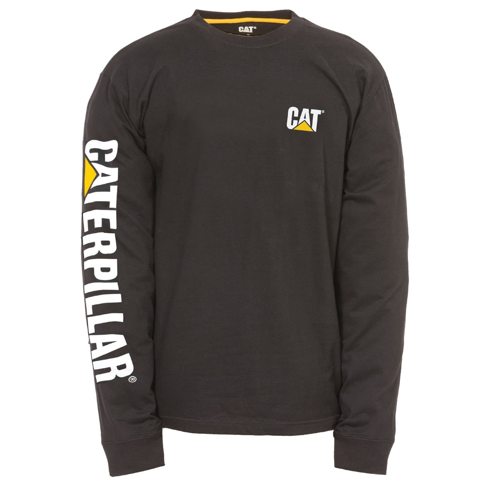 Caterpillar Caterpillar Trademark Banner Long Sleeve T-Shirt - Black in Black