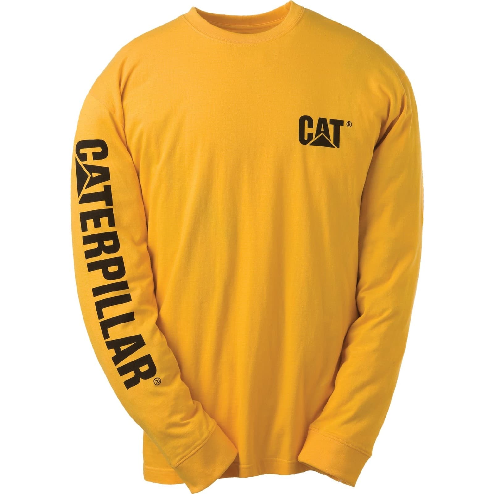 Caterpillar Caterpillar Trademark Banner Long Sleeve T-Shirt - Yellow in Yellow