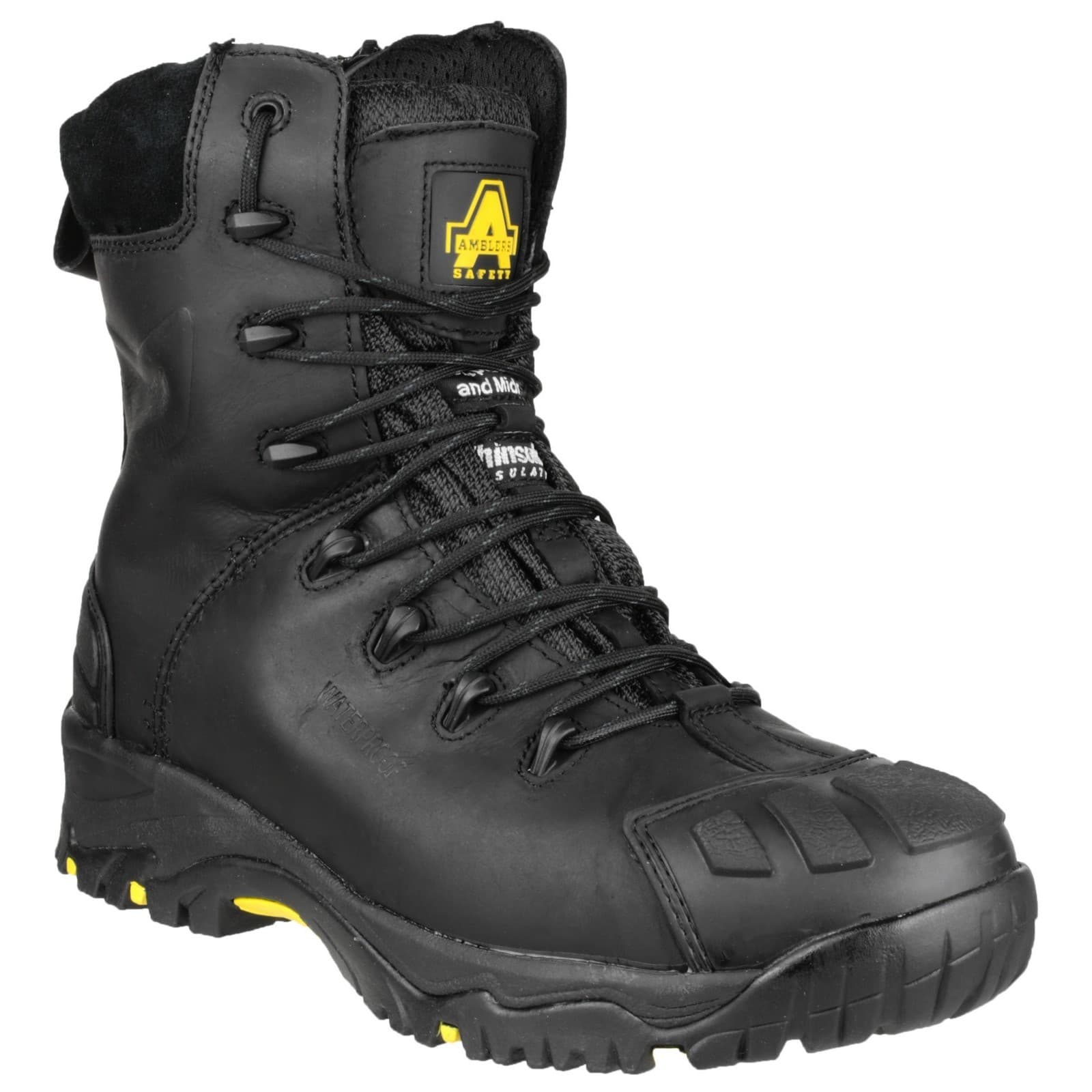 Amblers Safety Amblers Safety FS999 Hi Leg Composite Safety Boot With Side Zip - Black in Black