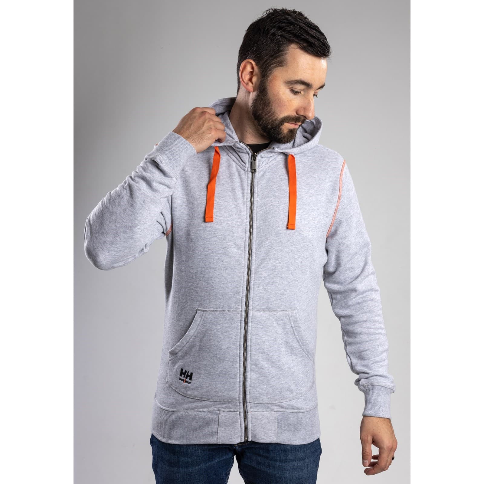 Helly Hansen Workwear Helly Hansen Workwear Oxford Zip Hoodie - Grey Melange in Grey Melange