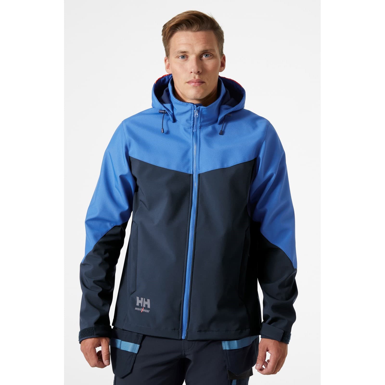 Helly Hansen Workwear Helly Hansen Workwear Oxford Hooded Softshell Jacket - Navy/Stone Blue in Navy/Stone Blue