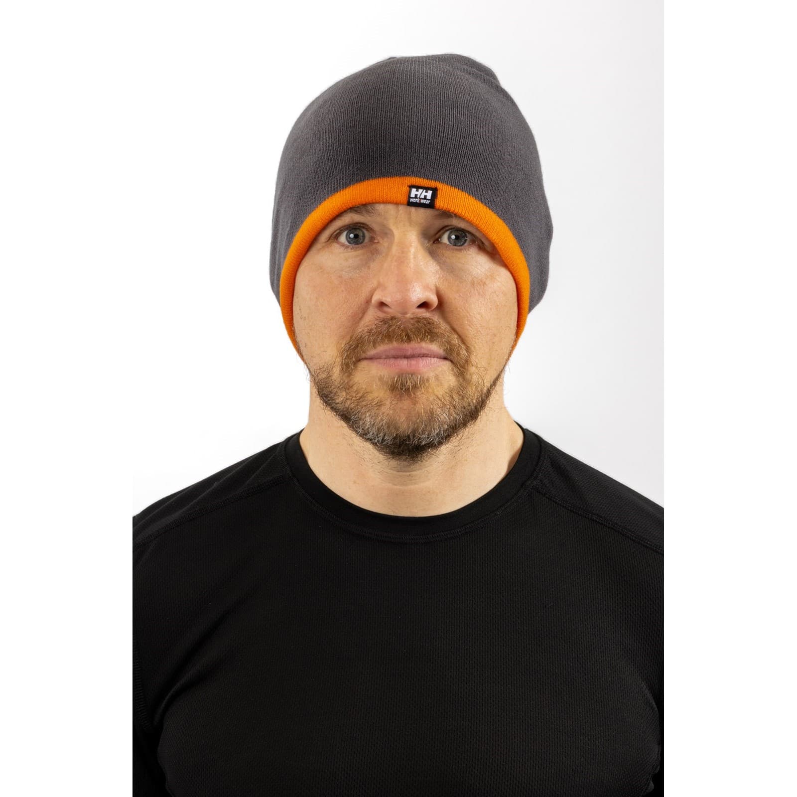 Helly Hansen Workwear Helly Hansen Workwear Classic Reversible Beanie - Dark Grey/Orange in Dark Grey/Orange
