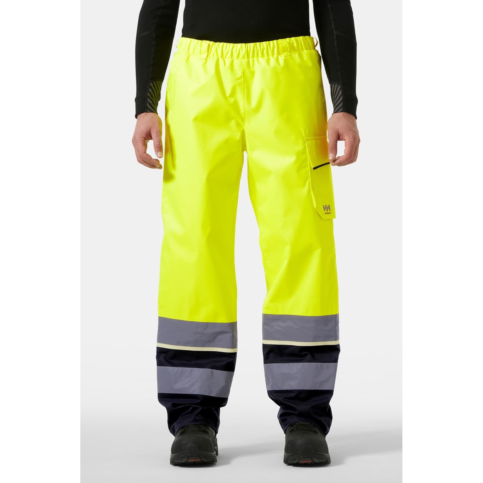 Helly Hansen Workwear UC-ME Hi Vis Shell Trousers - Yellow/Ebony