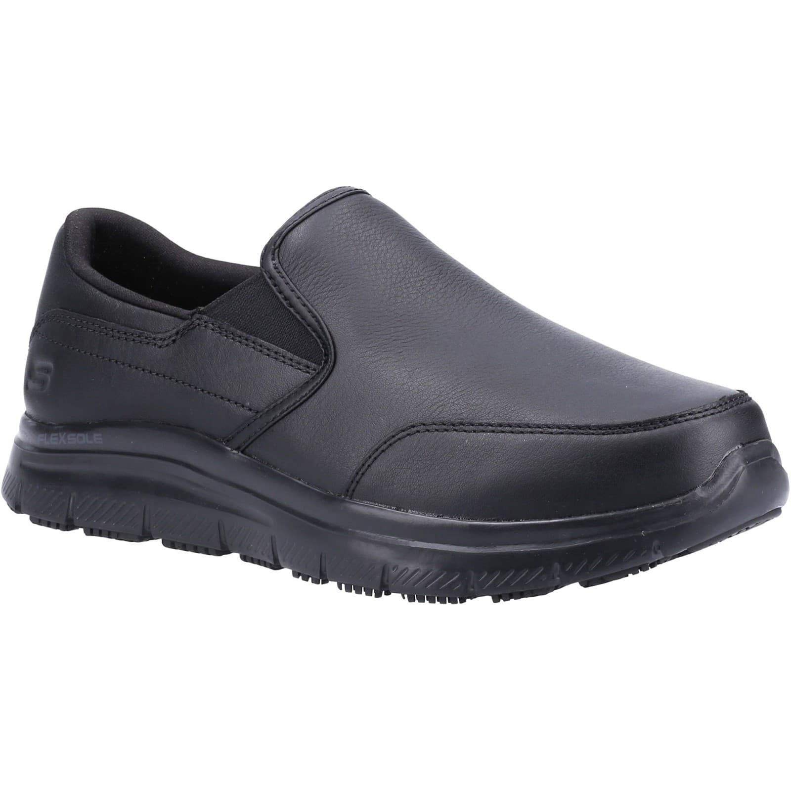 Skechers Workwear Skechers Workwear Bronwood Wide Slip Resistant Occupational Shoe - Black in Black