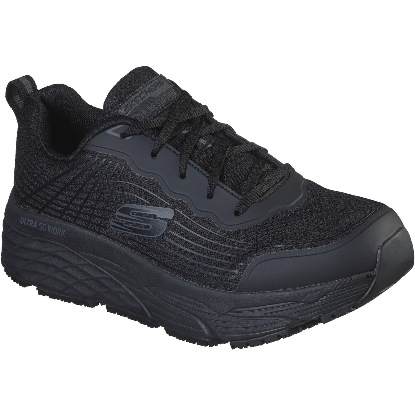 Skechers Workwear Skechers Workwear Relaxed Fit Max Cushioning Elite Occupational Trainer - Black in Black