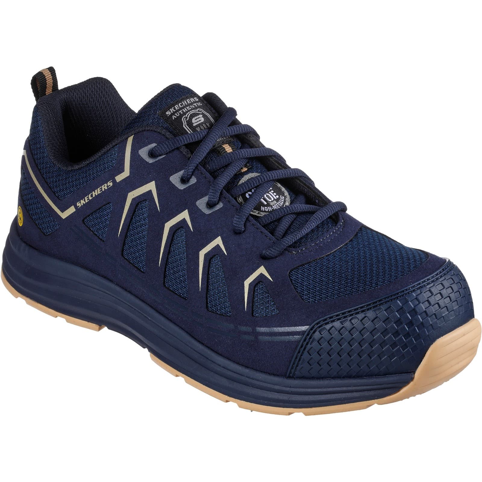Skechers Workwear Skechers Workwear Malad II Safety Trainers - Navy/Tan in Navy/Tan