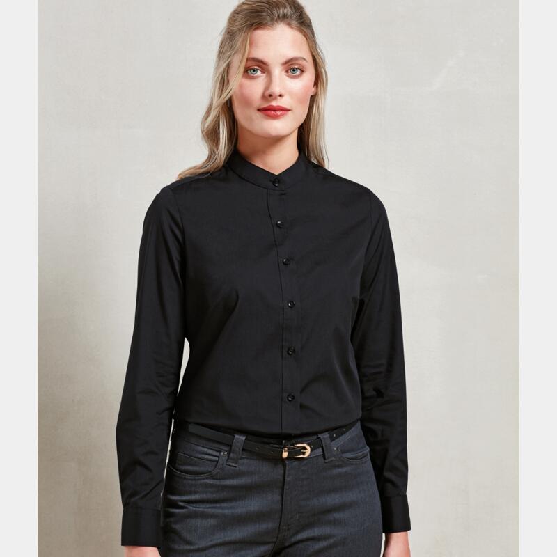 Premier Ladies Banded Collar Grandad Shirt Thumbnail