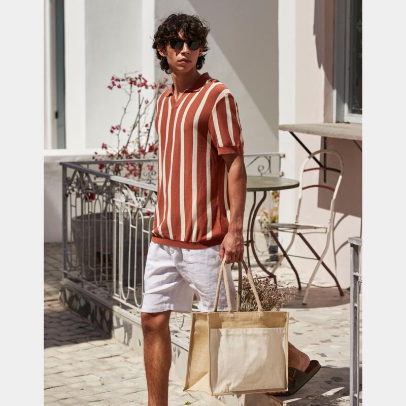 Cotton Pocket Natural Starched Jute Shopper Thumbnail