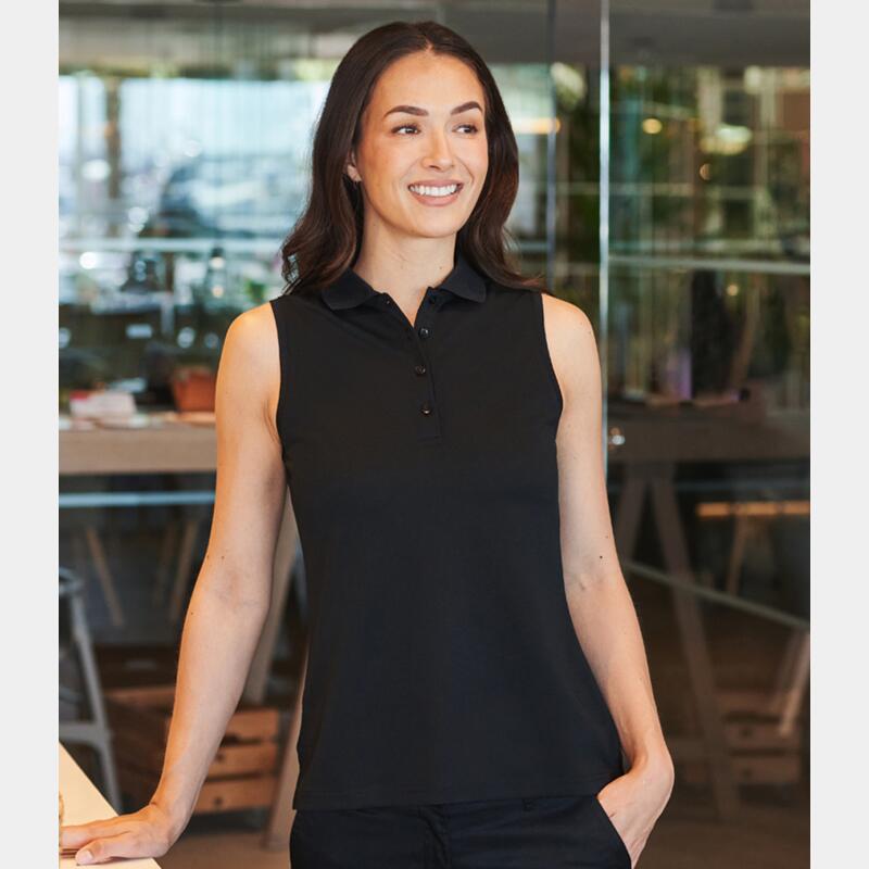 Henbury Ladies Sleeveless Coolplus® Polo Shirt Thumbnail