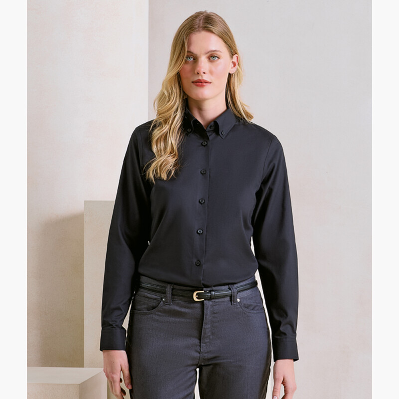Premier Ladies Supreme Long Sleeve Oxford Shirt Thumbnail