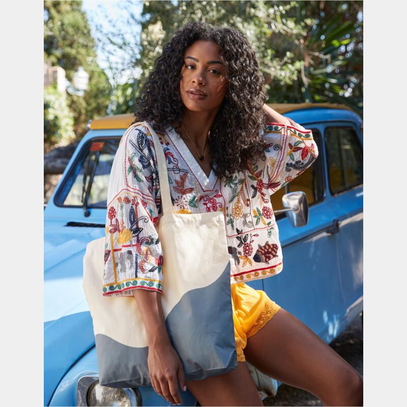 Wave Print Maxi Tote Thumbnail