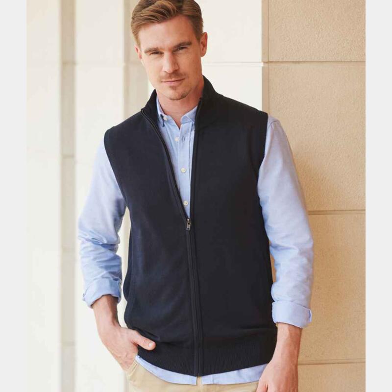 Henbury Sleeveless Zip Through Jumper Thumbnail