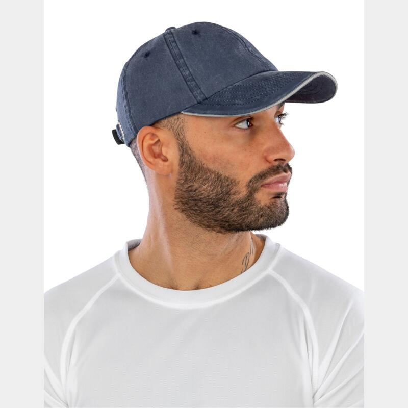 Washed Fine Line Cotton Cap with Sandwich Peak Thumbnail