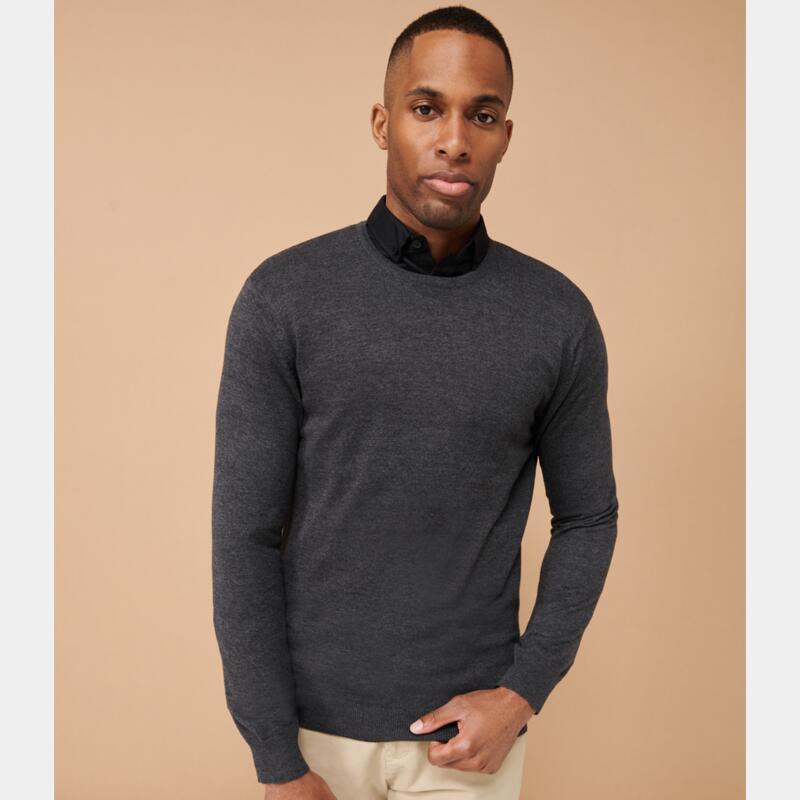 Henbury Lightweight Cotton Acrylic Crew Neck Sweater Thumbnail