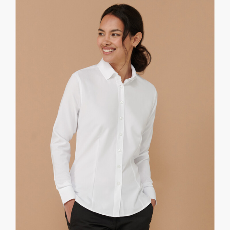 Henbury Ladies Long Sleeve Wicking Shirt Thumbnail