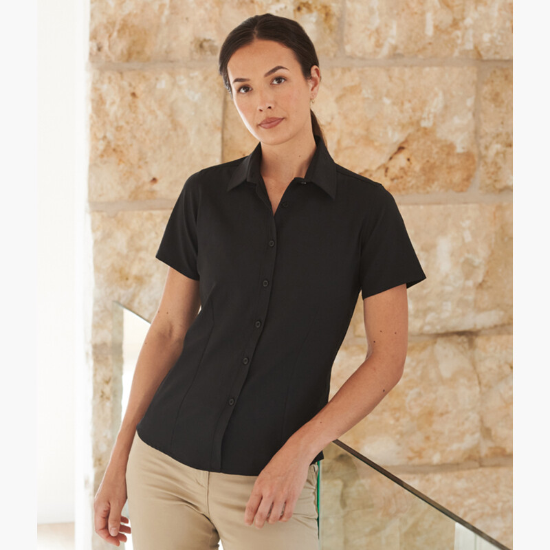 Henbury Ladies Short Sleeve Wicking Shirt Thumbnail