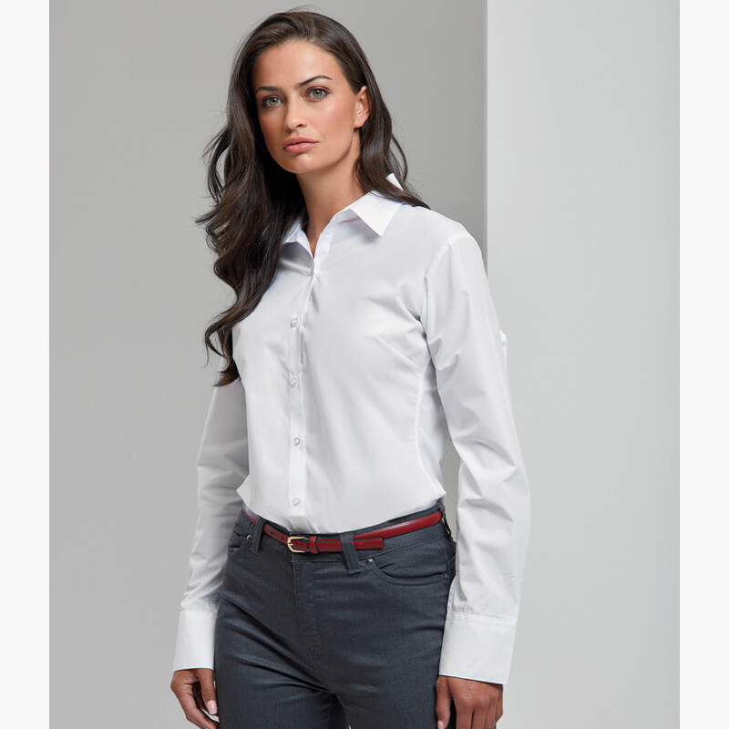 Premier Ladies Supreme Long Sleeve Poplin Shirt Thumbnail