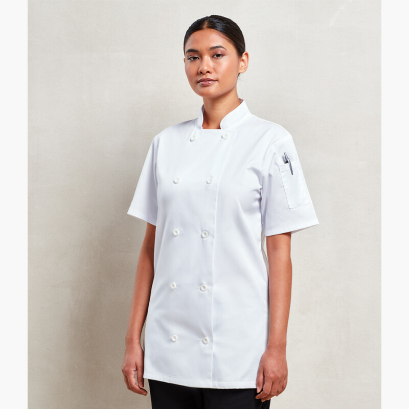Premier Ladies Short Sleeve Chef's Jacket Thumbnail