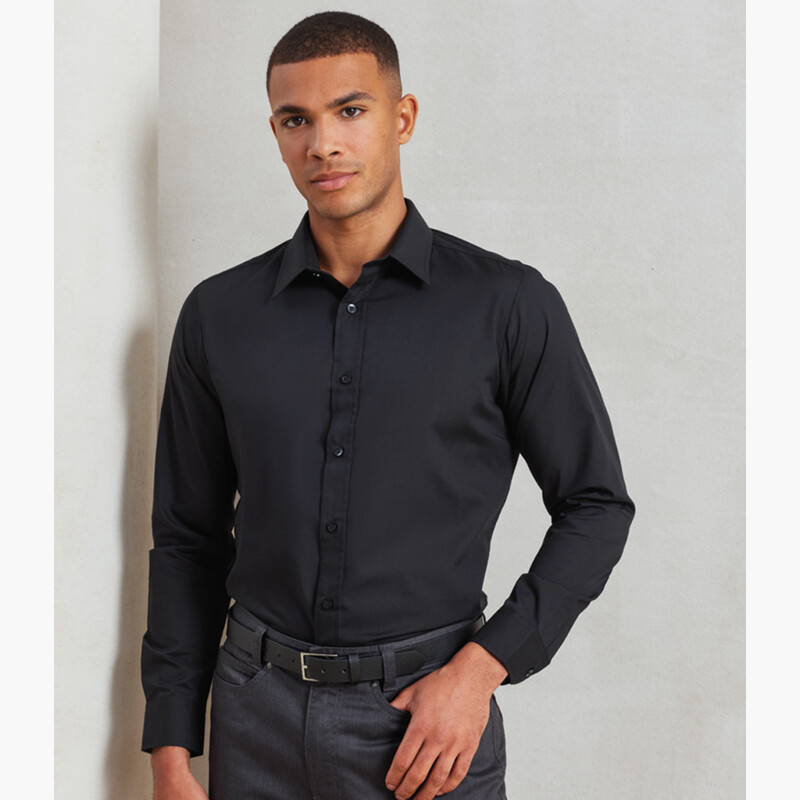 Premier Long Sleeve Fitted Poplin Shirt Thumbnail