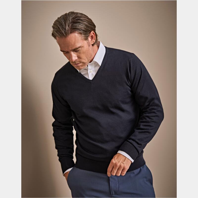 Men's V Neck Knitted Sweater Thumbnail