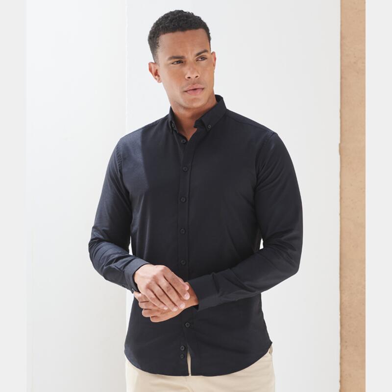 Henbury Modern Long Sleeve Slim Fit Oxford Shirt Thumbnail